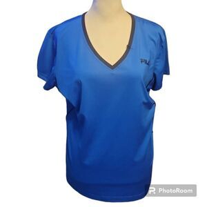 Fila Sport Women Blue Active T-Shirt Women's Size XL